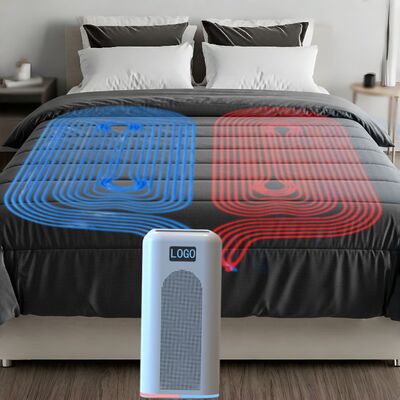 Düzgün sıcaklık düzenlemesi ve derin uyku rahatlığı için çift bölge iklim kontrol sistemi ile soğutma battaniyesi