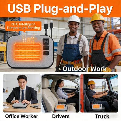Taşınabilir Gıda Isıtma Çantası Düz Cüppeler Bento Kutuları Ve Sandviçleri Çökme Kanıtlı Sert Kabuk ve USB Gücü ile