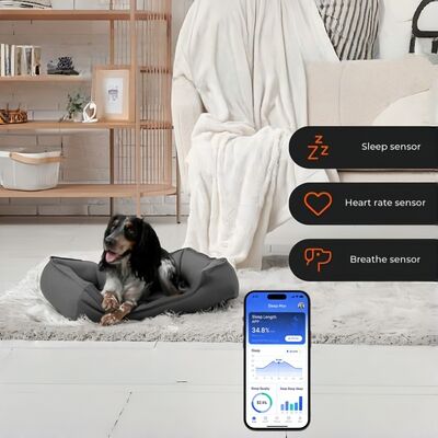 OEM Smart Dog Bed With Health Monitoring, APP Track Sleep/Heart/Breath For Puppy Senior Dog Peace Of Mind