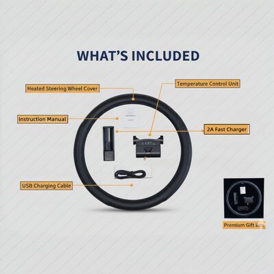 Toptan Grafen Isıtmalı Direksiyon Kılıfı Hızlı Isıtma Deri Aşırı Isınma Korumalı, Kaymaz Tutuş Seti