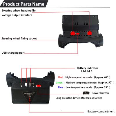 Toptan Grafen Isıtmalı Direksiyon Kılıfı Hızlı Isıtma Deri Aşırı Isınma Korumalı, Kaymaz Tutuş Seti