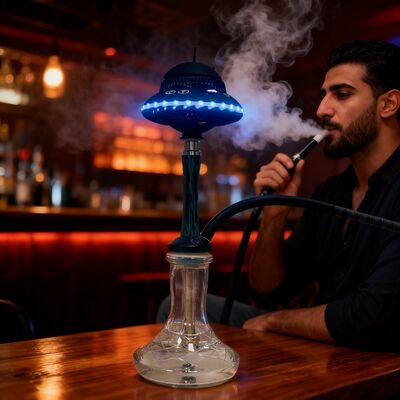 Uzun süreli pil ve canlı rgb ışık efektleri ile özel taşınabilir kablosuz shisha nargile seyahat ve açık hava için idealdir