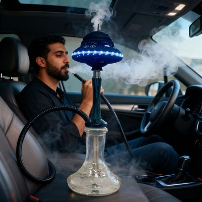 Uzun süreli pil ve canlı rgb ışık efektleri ile özel taşınabilir kablosuz shisha nargile seyahat ve açık hava için idealdir