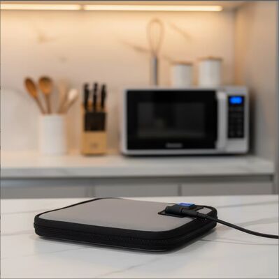 Yeniden Kullanılabilir Elektrikli Öğle Yemeği Kutusu Dijital Kontrollü Yapışmaz İç Pot USB ile Güçlendirilmiş 1L Kapasite Açık Araba RV Ev Kullanımı için