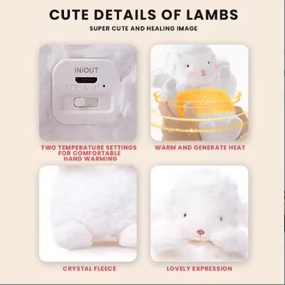Portable Plush Cute Elektrikli El Isıtıcısı Düzenlenebilir Termostatla Dışarıda ve RV Kullanımı İçin Yeniden Şarj Edilebilir USB Güç Bankası