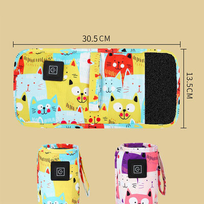 Milk heating sleeve featuring cute little tiger pattern customizable size and USB charging with timer controlled heating modes