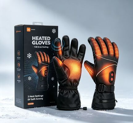 Grafit Levha Elektrikli Sıcak Eldivenler 5V Pille Çalışan Termal Isıtma Eldivenleri, Ayarlanabilir Sıcaklık Rüzgar Geçirmez Su Geçirmez Isıtmalı El Isıtıcıları Outdoor Spor Kayak Bisiklet İçin