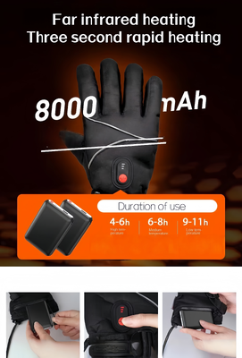 Bataryalı Elektrikli Isıtmalı Eldivenler Graphene Termal Isıtma Eldivenleri 40-65℃ Ayarlanabilir Rüzgar Geçirmez Su Geçirmez Isıtmalı El Isıtıcıları Unisex Kış Eldivenleri Kayak Bisiklet Motosiklet Outdoor Sporları İçin