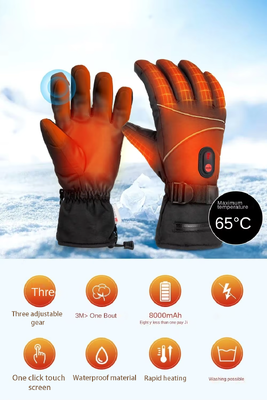 Grafit Levha Elektrikli Sıcak Eldivenler 5V Pille Çalışan Termal Isıtma Eldivenleri, Ayarlanabilir Sıcaklık Rüzgar Geçirmez Su Geçirmez Isıtmalı El Isıtıcıları Outdoor Spor Kayak Bisiklet İçin