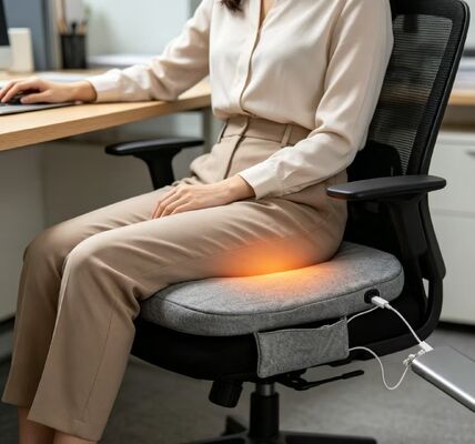 Grafen Isıtmalı Koltuk Yastığı 45×45cm 3cm Kalın keten Pamuk USB 3 Hızlı Sıcaklık Düzenleme Ev Arabası Ofis Sıcak Bel Kıç Destesi