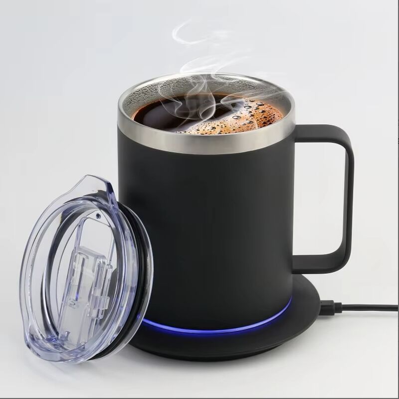 Toptan taşınabilir kendi kendini ısıtma fincanı 5000 MAh Batarya 18 oz Kahve ısıtıcısı Yeniden şarj edilebilir kendi kendini ısıtma Ofis için seyahat fincanı