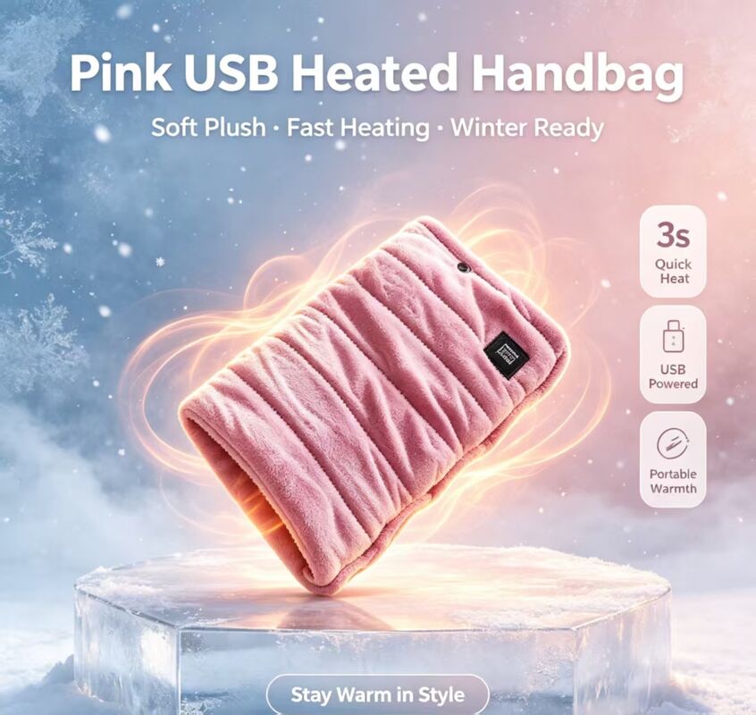 USB güç kaynağıyla taşınabilir el ısıtıcısı yumuşak ipekli kumaş yüzeyi sabit ısıtma fonksiyonu hafif kompakt tasarım ve güvenlik koruması